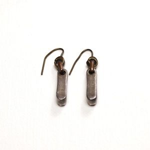 Vintage Two Tone Drop Dangle Earrings